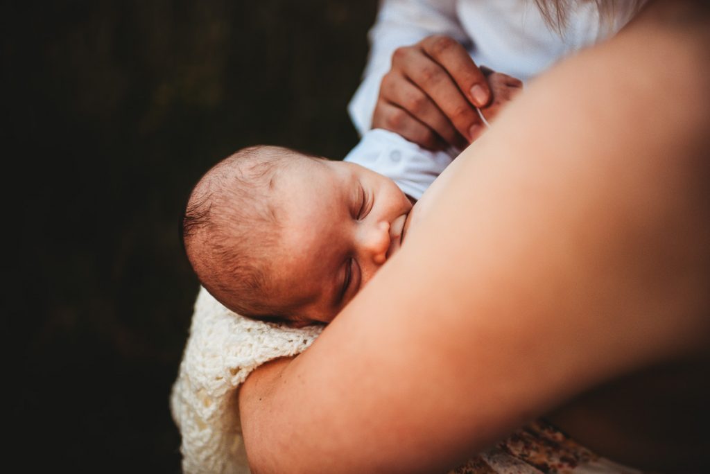 newborn baby breastfeeding