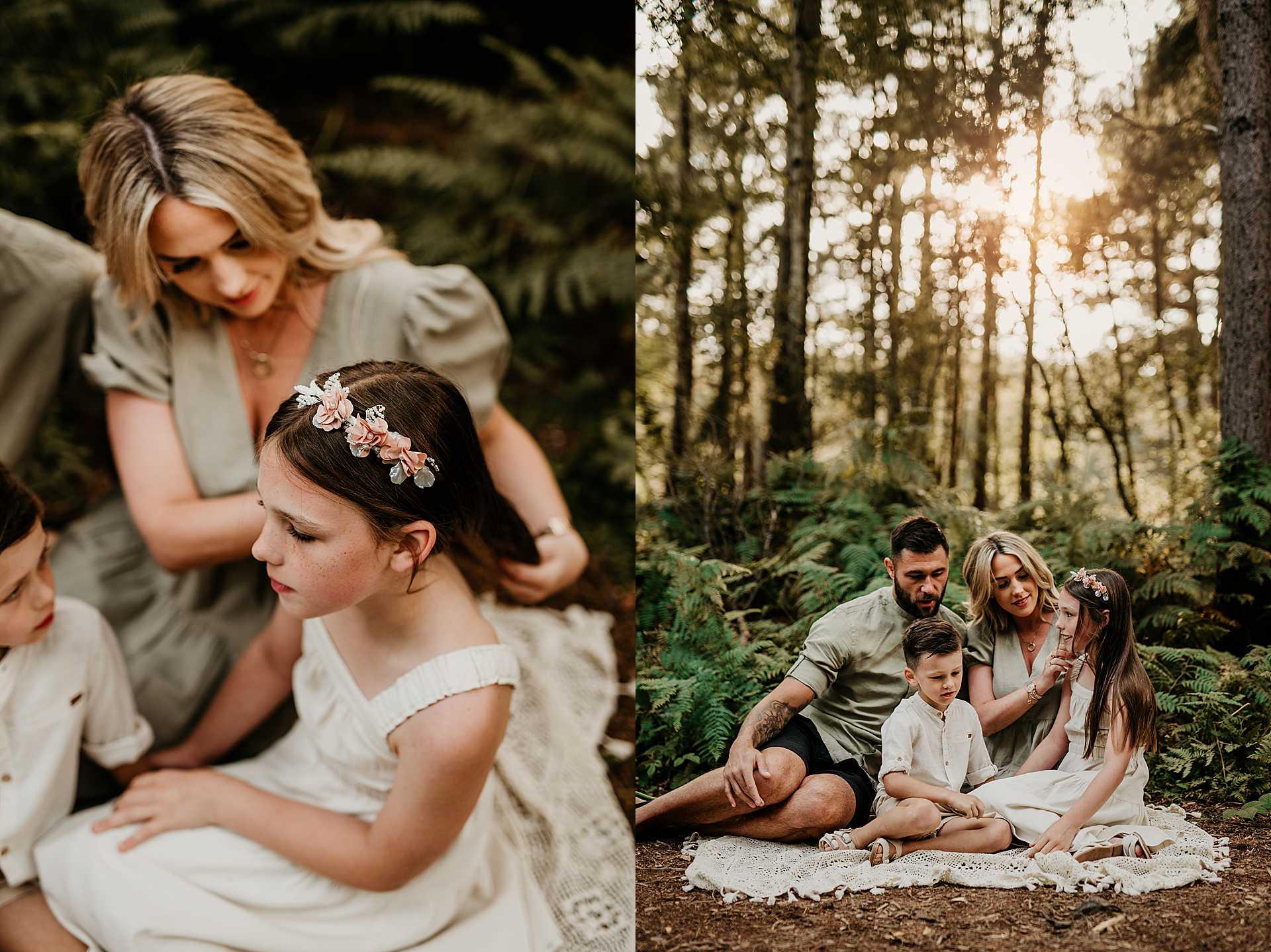 a family photography session in the woods at Snelsmore Common