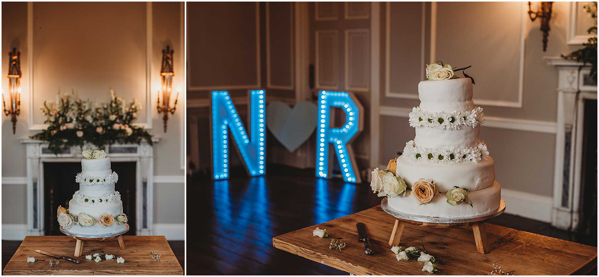 the cake table at hale park wedding venue
