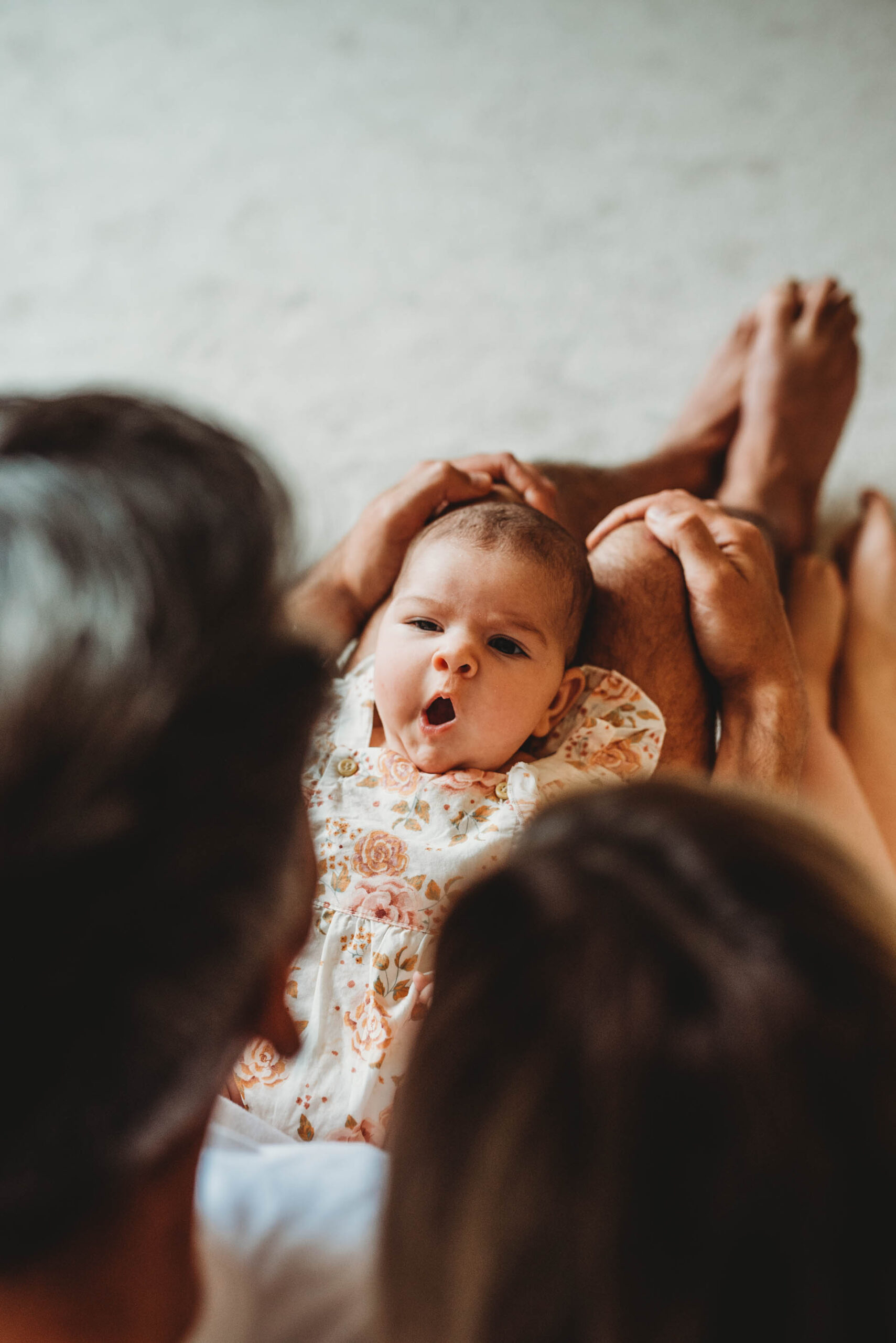 yawning newborn baby