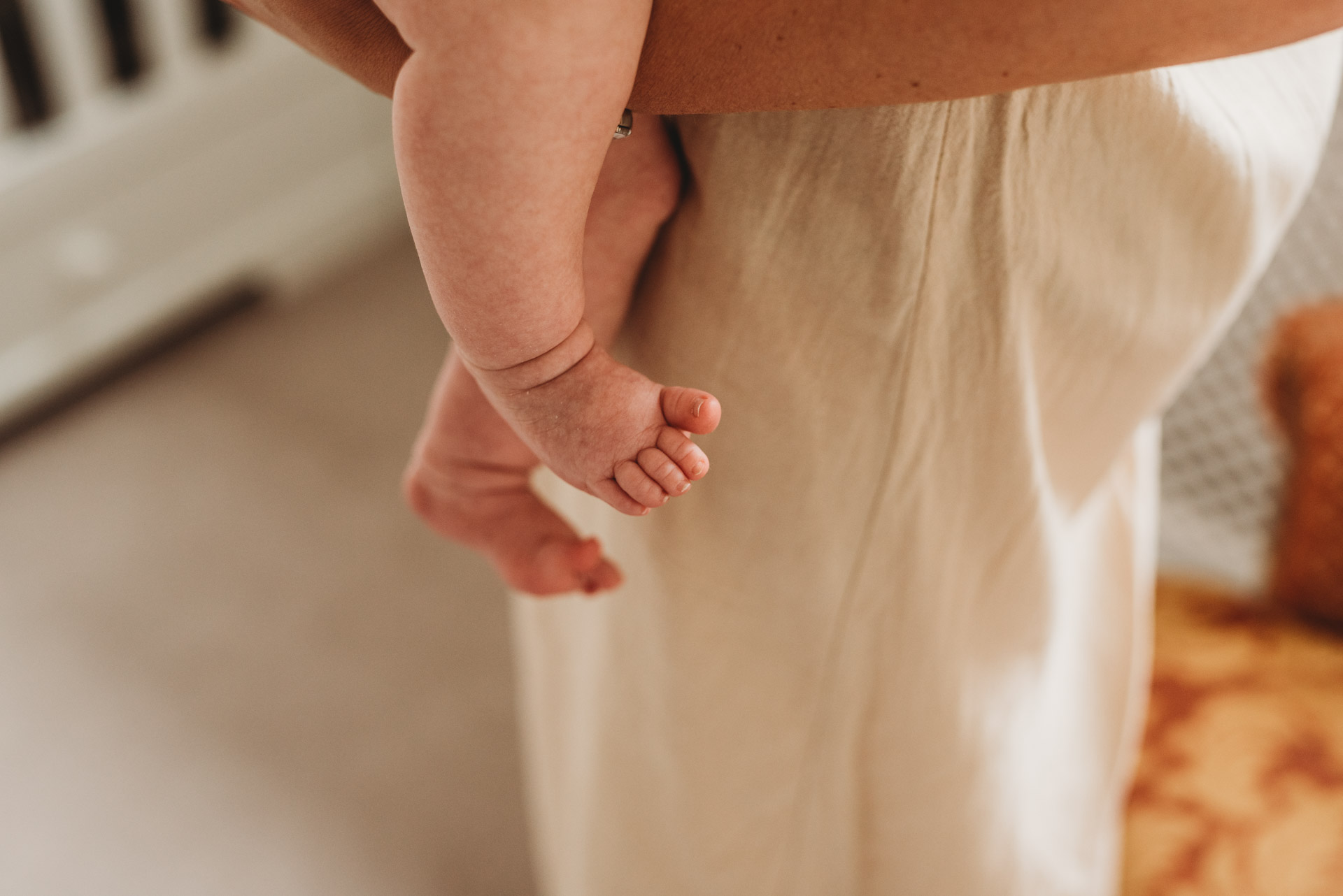 close up of baby's toes
