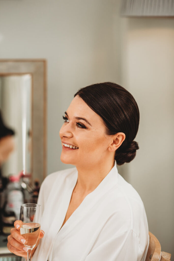 close up of brides makeup