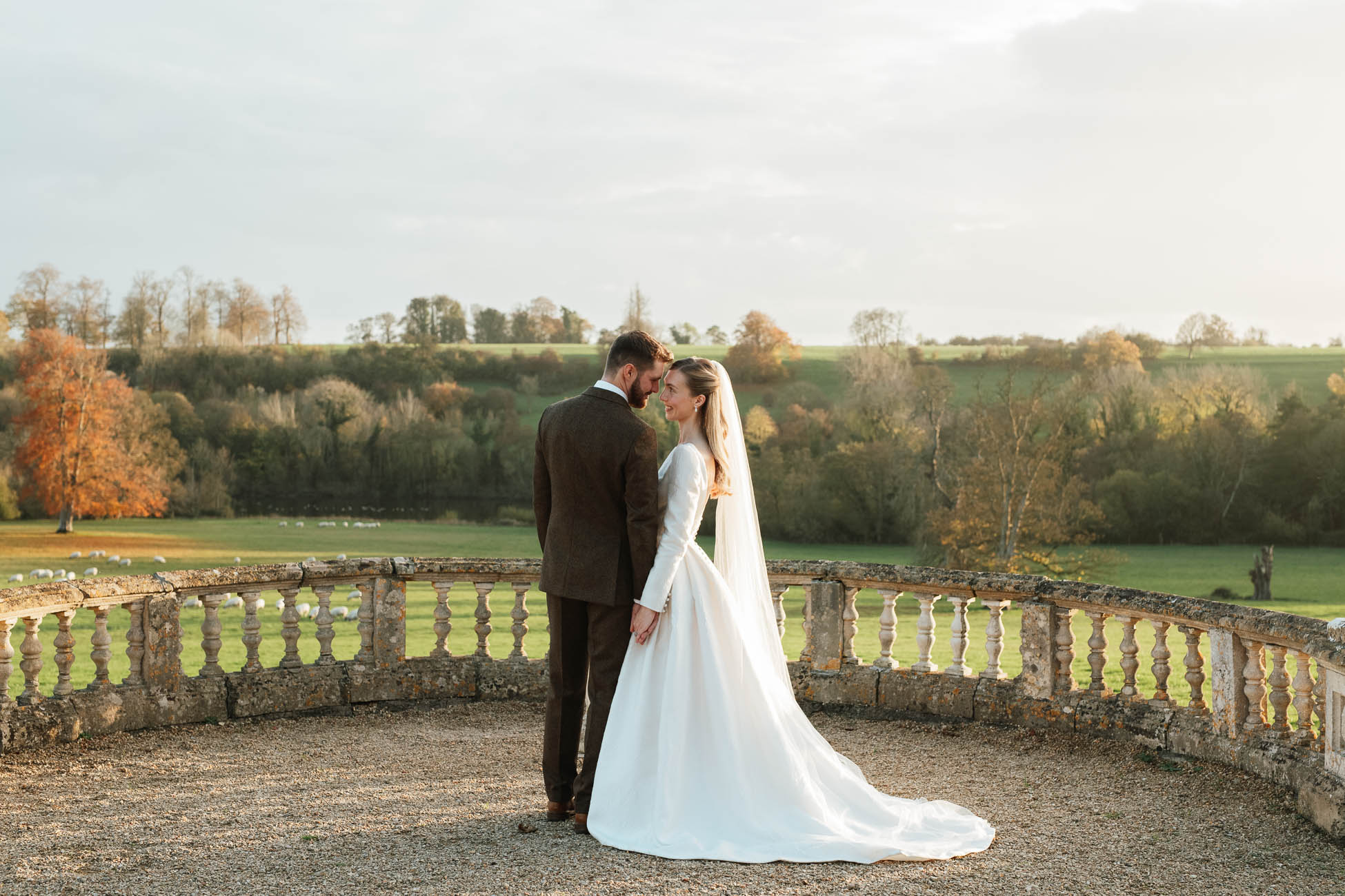 Relaxed bride and groom portrait as part of short wedding photography coverage in Gloucestershire