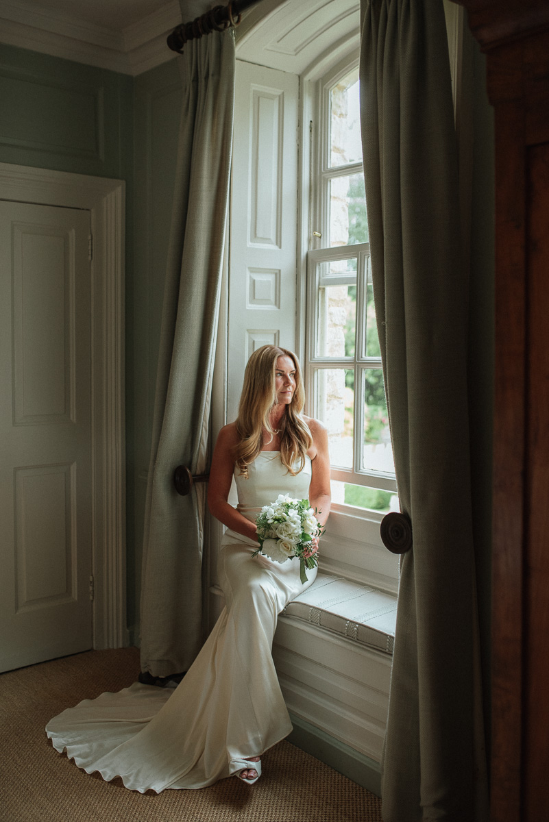 elegant bridal portrait at Wiltshire micro wedding venue