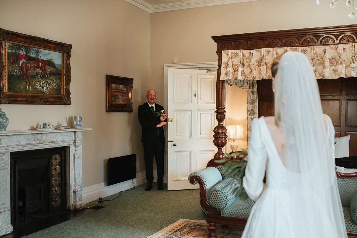 brides first look with her other at orchardleigh estate