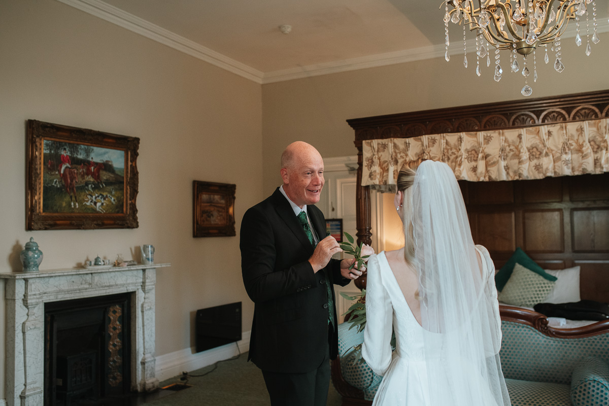 brides first look with her other at orchardleigh estate