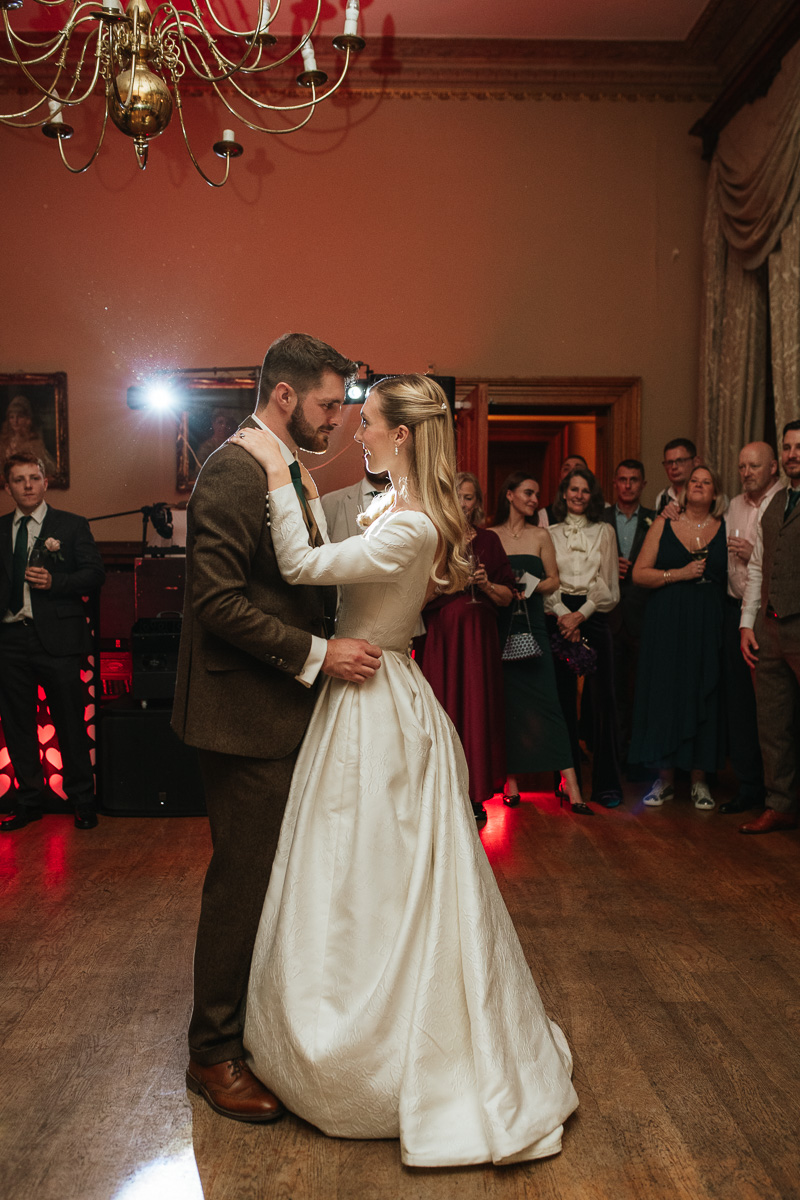 bride and groom first dance at orchardleigh estate